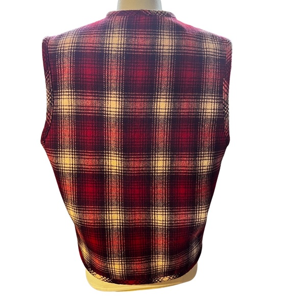 BANANA REPUBLIC plaid sherpa vest size small - Picture 2 of 4